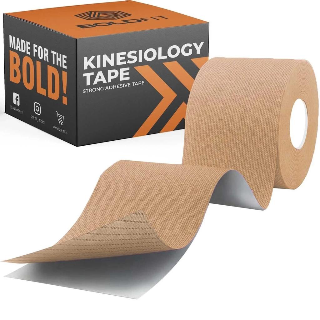 Boldfit Kinesiology Tape 2" Sports Muscle Pain Relief Waterproof Dark Beige