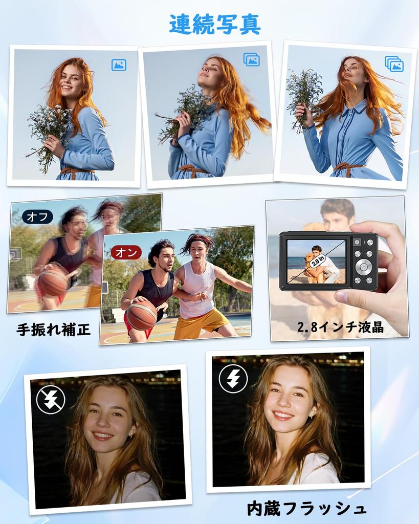 4K Digital Selfie AF Compact 16x Large YouTuber 32GB Card Black Camera, Camera, Autofocus, Camera, Zoom, Flash, Rechargeable, Capacity, Camera,