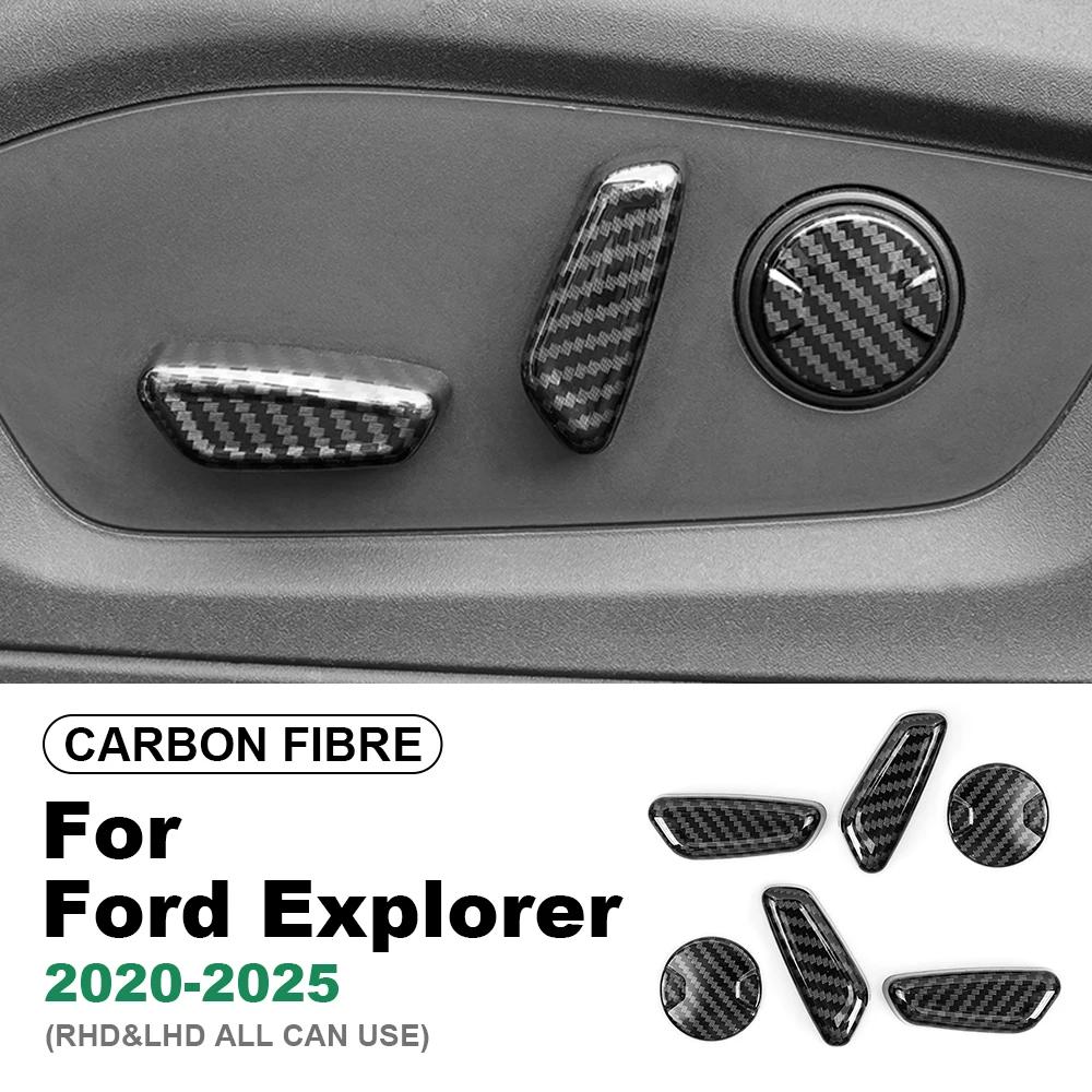 Interior Moulding for Ford Explorer 2020-2023 Seat Adjust Switch Button Trim Cover Black ABS