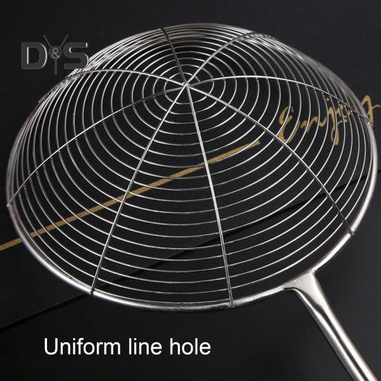 Skimmerschaufel aus Edelstahl, ergonomisches Design, hitzebeständig, tragbar, Kochsieb, Löffel, Haushaltsbedarf