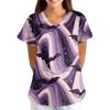 Women's Halloween Print Scrub Top V Neck Short Sleeve with Pockets Loose Fit