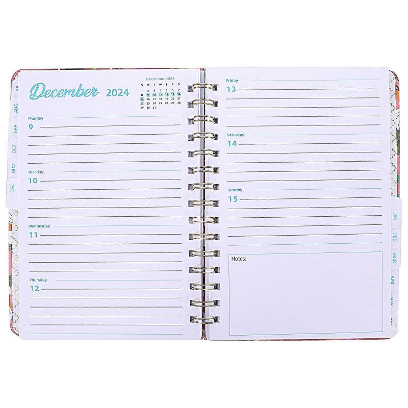 Pink 2024-2025 Weekly Monthly Planner for Writing Use with Index Tabs