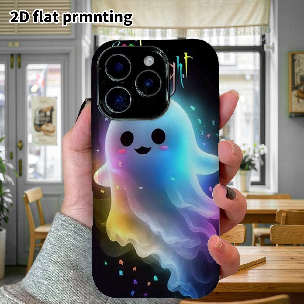 Phone Case: 2D Flat Design Suitable for iPhone 18, 17, 16, 15, 14, 13 Pro Film Protective Case, Couple Style, Rainbow Glow, Christmas and Halloween Gi