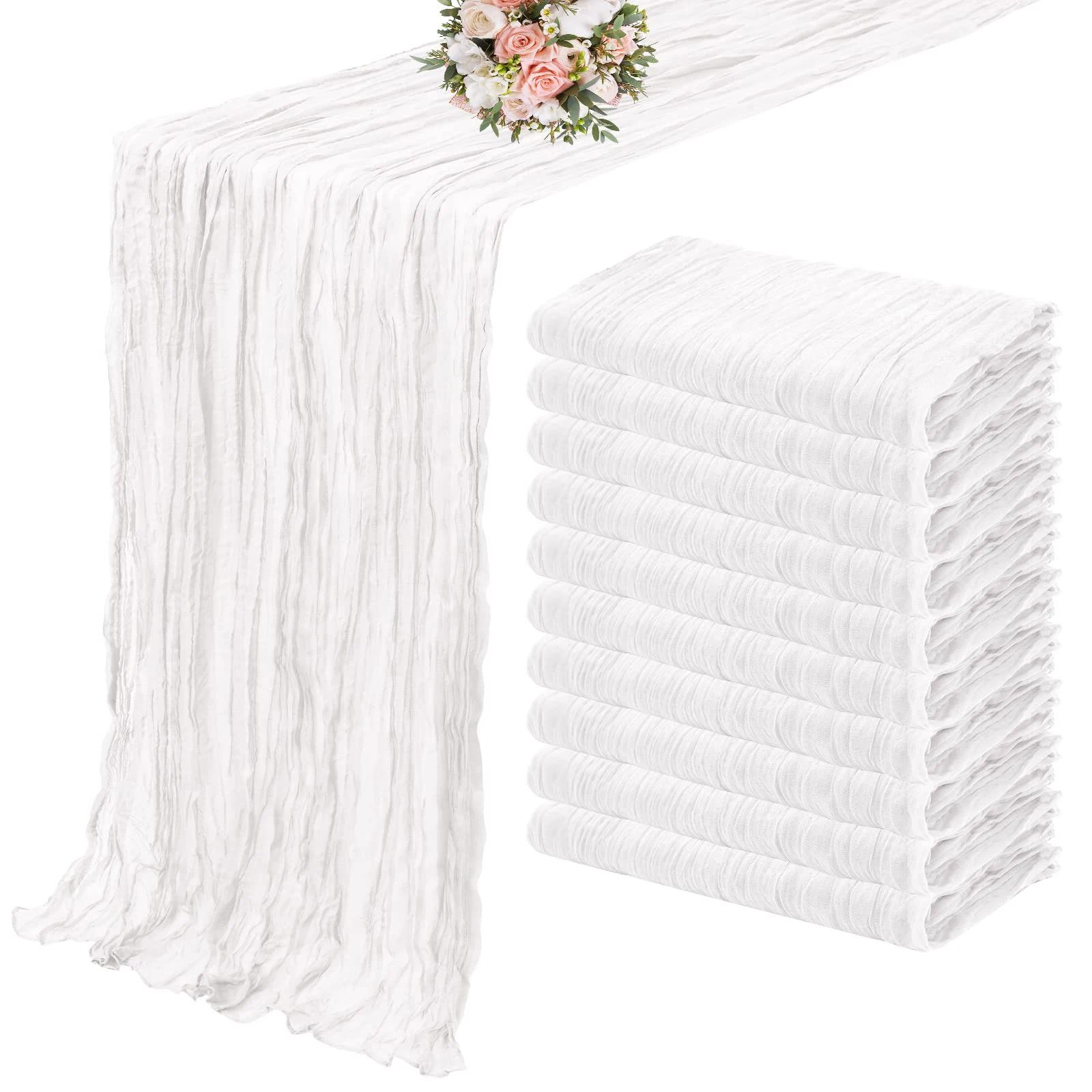 

10 шт. полупрозрачная марлевая дорожка для стола, сервировка стола, обед, свадьба, вечеринка, рождество, арки, торт, декор, дизайн мероприятия 90x180cm