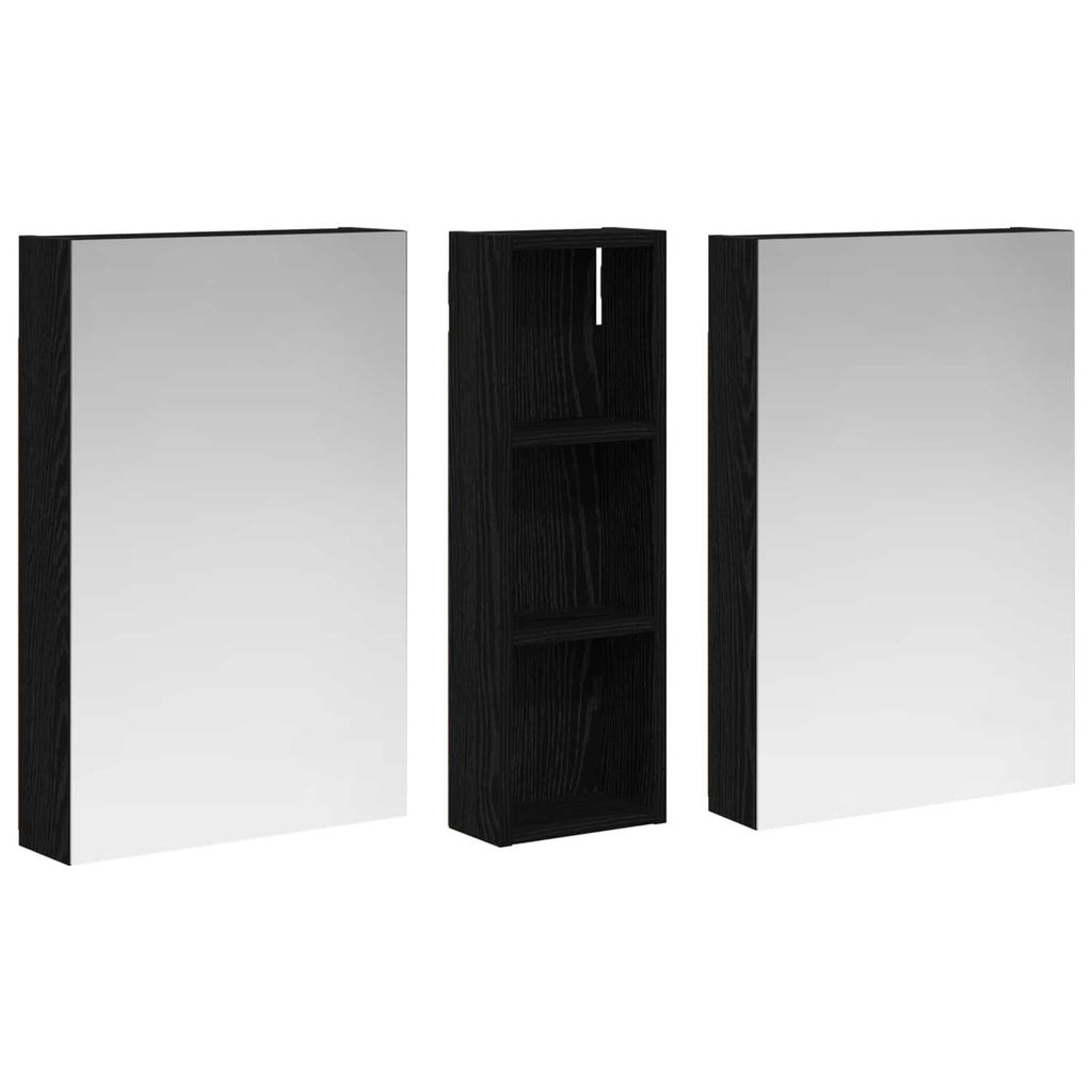 Bathroom Cabinet Set 3 Pcs 100 X 10.5 X 60.5 Cm Engineered Wood