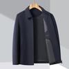 Men's Wool Jacket with Detachable Down Liner - Short Lapel Coat for Middle-aged & Elderly