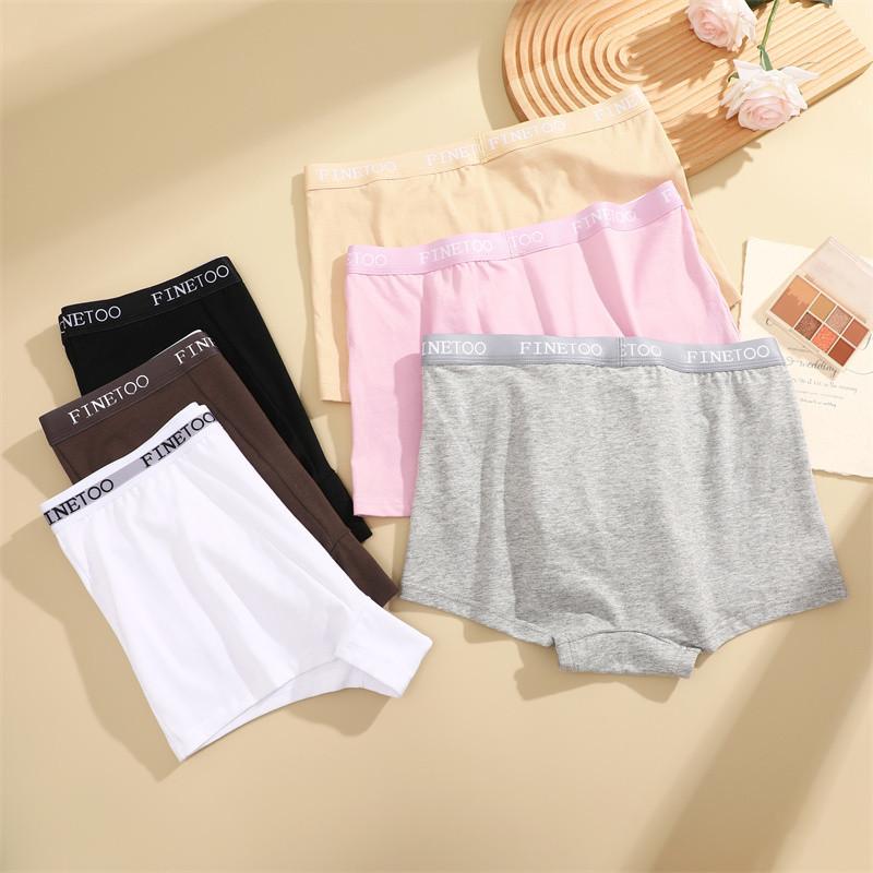FINETOO Baumwollpanty für Damen, hohe Taille, Boxershorts, bequeme Slips, Damenunterhosen