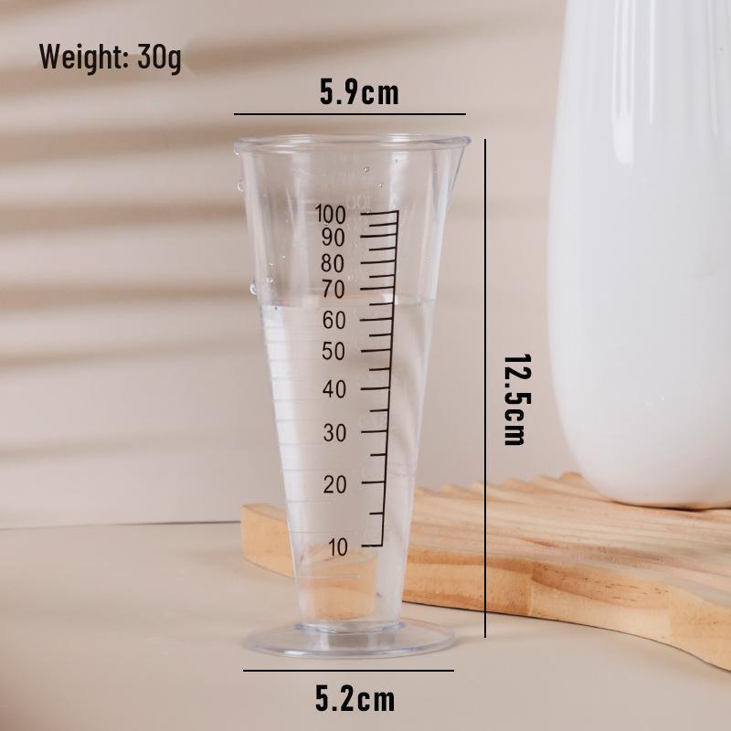 100ml Food-Grade Transparent Plastic Conical Measuring Cup for Baking