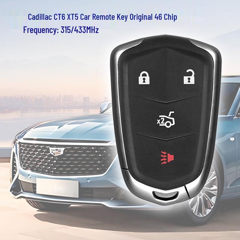 Cadillac Remote ID46 Chip Car Key 315/433 MHz HYQ2AB HYQ2EB-Compatible 2+1 Horn Key