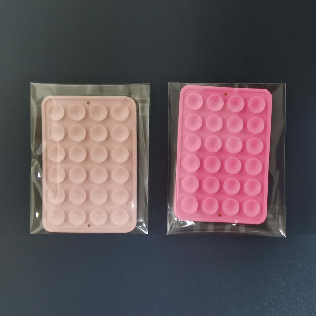 Black Silicone Anti-Slip Phone Stand: 24 Portable, Minimalist Suction Cup Stickers