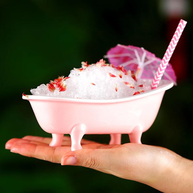 Originality 3D Realistic Bathtub Cocktail Glass Tiki Wine Cup Bar Charms Sorbet Smoothie Milkshake Cold Drink Glasses Container