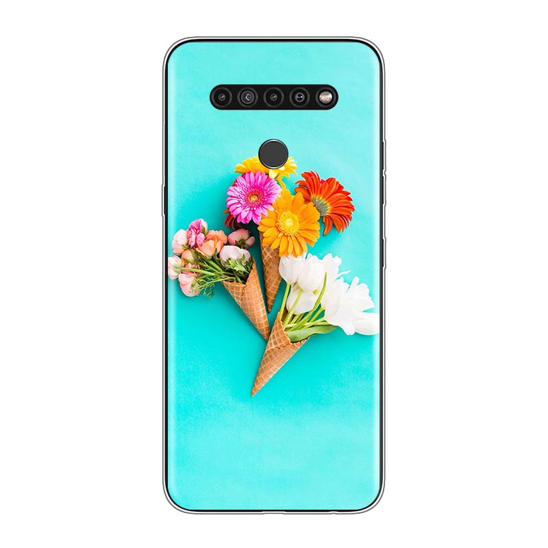 Flor de Helado Para LG V60 V50S V50 G8X G8S G8 G7 ThinQ 5G K61 K51S K41S K30 K20 Q60 Q9 Funda Suave para Teléfono