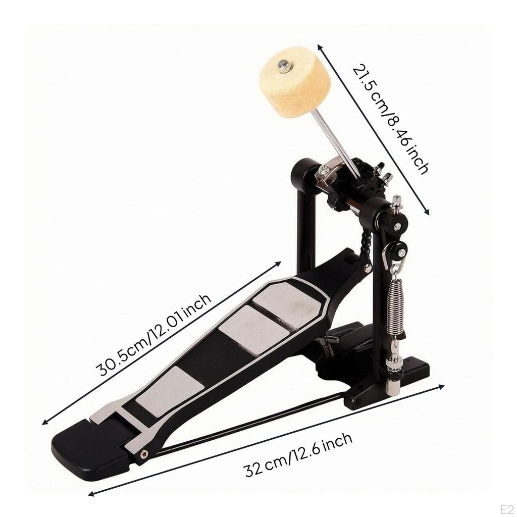 Single Bass Drum Pedal Smooth for Electronic Drums, Drummers