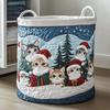Dirty Laundry Basket Storage Bag Large Capacity Quilted Pleated Cotton Laundry Storage Basket Storage Dust-proof Dirty Clothes Basket
