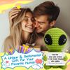 Customize Unique Positive Alien Crochet With Uplifting Card Birthday Graduation Anniversary Gift For Friend Husband Wife Teens