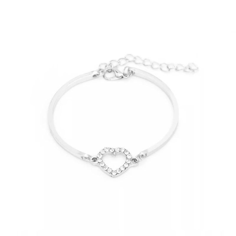 

Корейский браслет со стразами в форме сердца - элегантный дизайн Peach Love