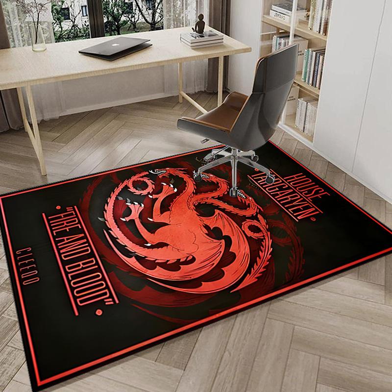Thrones Dragon Fire And Blood Carpet, Chair Rug,Rug for Office Bedroom living rooms, Doormat decor Fan Gift Christmas Gift