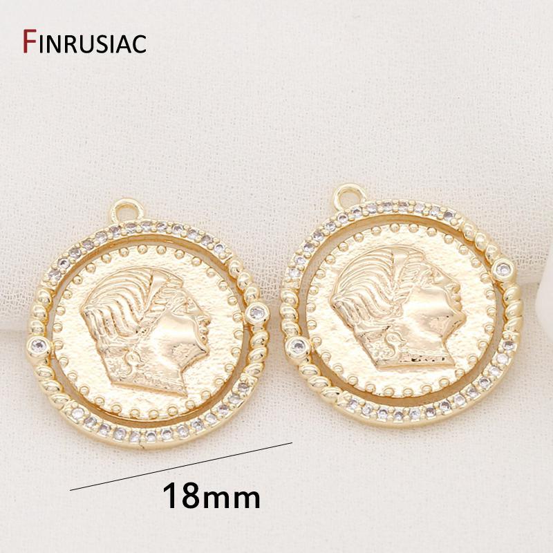 DIY Necklace Pendants Earrings Charms Jewelry Making Accessories Gold Plated Commemorative Coin Pendant Wholesale