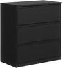 Comodino 3 cassetti nero opaco