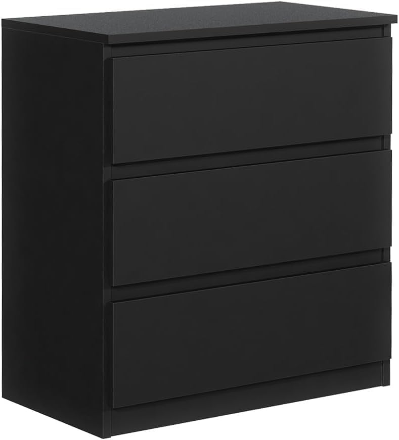 Black Matte 3-drawer Chest of Drawers