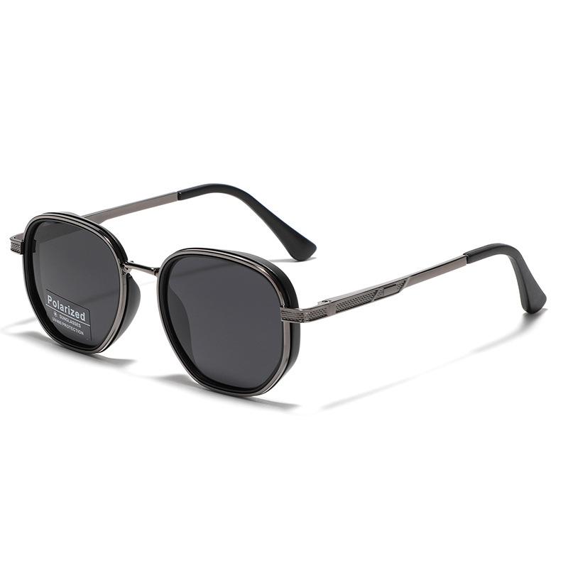 Glasses Material Tac Polarized Sunglasses Men'S Driver'S Glasses Round Semi-Metallic Sunglasses Women