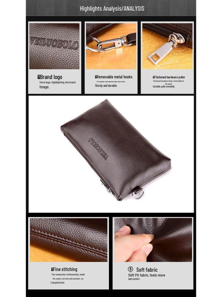 Lychee-Narben Leichtgewichtige Echtes Leder Lange Reißverschluss-Geldbörse-Clutch: Große Kapazität, Superweich, Einfache Handytasche