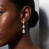 Exquisite Crystal Waterdrop Cubic Zirconia Earrings for Women Silver Color Inlaid Zircon Dangle Earrings Party Versatile Jewelry