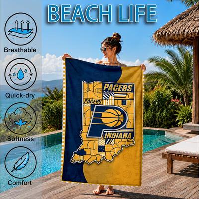 Pacers Basketball Team  Beach Towel, Microfiber Beach Towel, Perfect For Pool, Beach, Travel, Home Decor Beach Party Fan Gifts
