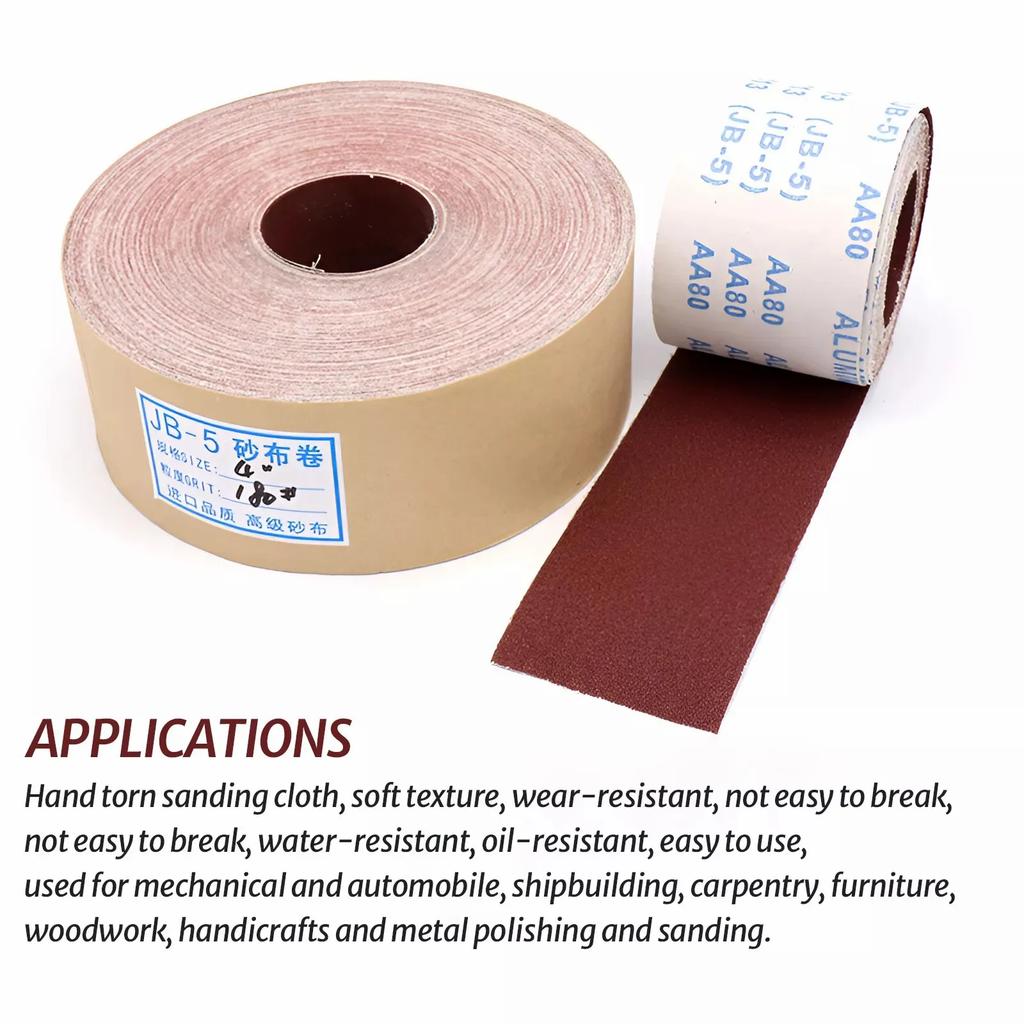 1/5Meter Sandpaper Roll,Width 100mm Emery Cloth Sanding Abrasive Sheets 80 120 180 240 400 600 Grit For Metal Wood