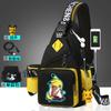 Men's Breast Bag Cartoon Animation Joint Casual Messenger Korean Version Fashion Trend Cross Bag Outdoor Shoulder Bag Small Backpack