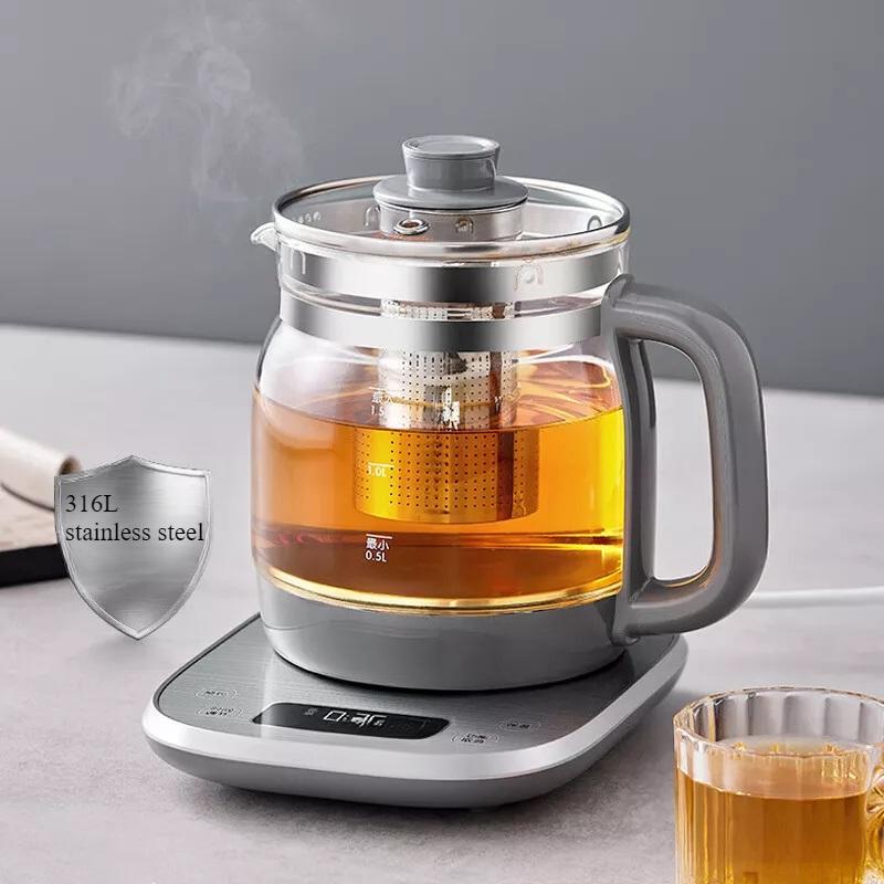 220В Бытовой электрический чайник-термос для здоровья, многосекционный, с регулируемым поддержанием температуры, цветочный заварочный чайник