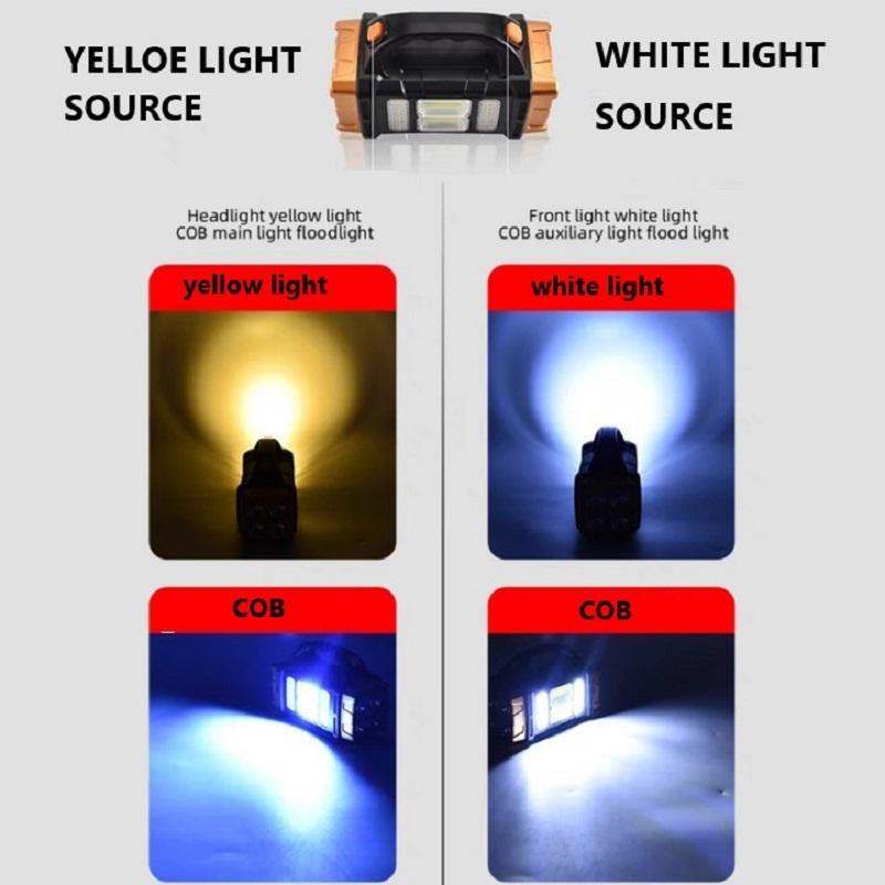 2024 Powerful LED Flashlight Solar+USB Rechargeable Lantren Ourdoor Portable Searchlight Torch Glare Waterproof Power Bank Light