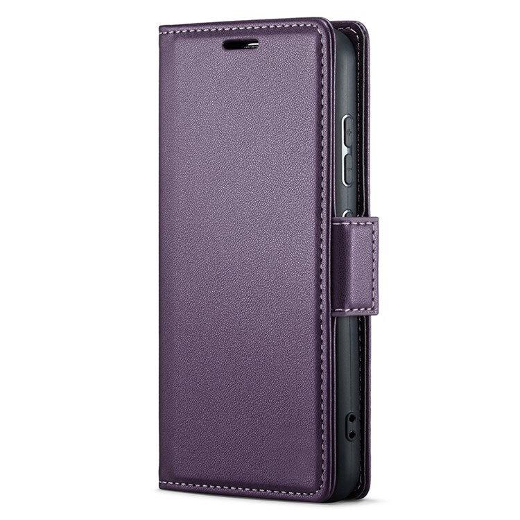 Samsung Galaxy A55 Case, ERBORD Glossy Litchi, Wallet Flip Case, Purple