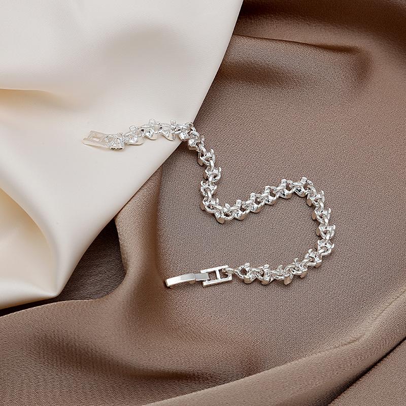 Jewelry Women'S Diamond Love Heart Bracelet Diamond Electroplated Real Gold Couple Bracelet Jewelry Gift