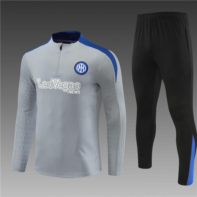 Maglia a maniche corte Juventus Adulti Bambini Pre-partita Sportiva Autunno Inverno Mezza zip Maglia da allenamento Set maglia da calcio Inter