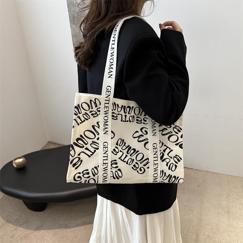 Large Tote Fashionforward Bag For Women With Unique Letter Print And Comfortable Dual Straps Shoulder