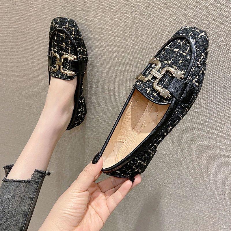 2025 Spring Autumn Shoes Women Flats Soft Fashion Brand Ladies Single Shoes Beige Black Blue Big Size 42