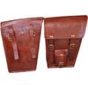 Motorrad-Satteltaschen Zwei Braune Leder-Seitentaschen Gepäcktaschen Echtes Ziegenleder