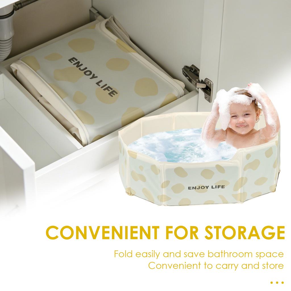 Foldable Baby Bathtub PVC Reinforced Thickened Kids' Bathtub with Drain Valve Pet Bathing Foldable Bathtub Garden Paddling Pool