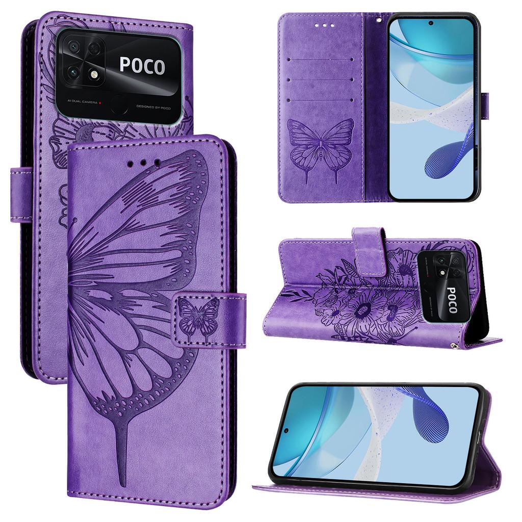 Luxury Magnetic Folio Leather Case Card Slots Stand Cover For POCO C85 C71 C65 C61 C55 C51 Series