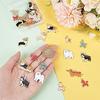 PH PandaHall 40 pieces dog charms 10 types enamel pendant cute Corgi Dachshund Samoyed ring mixed handmade accessory parts DIY decoration earring