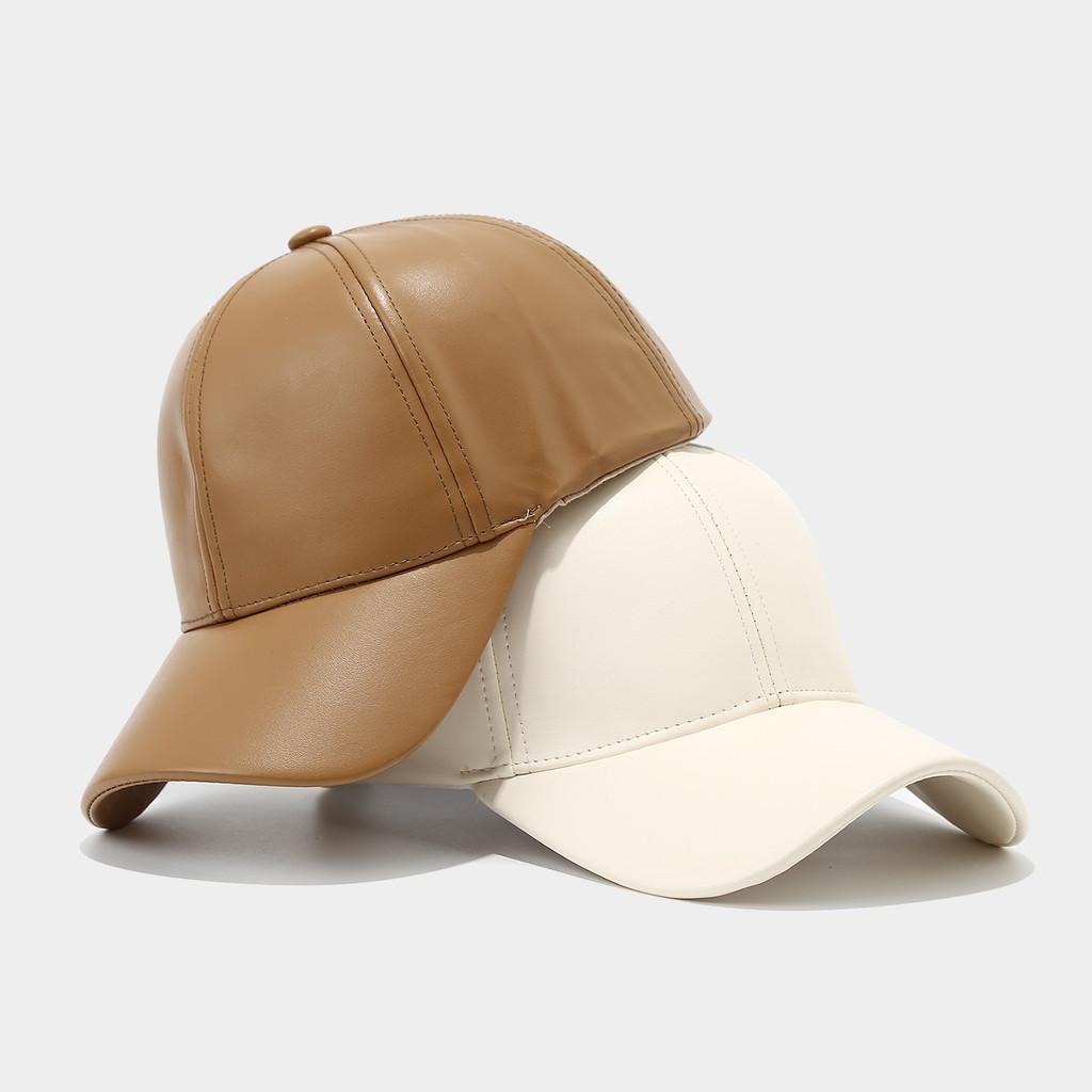 Classic Pu Fabric Baseball Cap With Adjustable Strap And Sun Block For Middleaged Adults