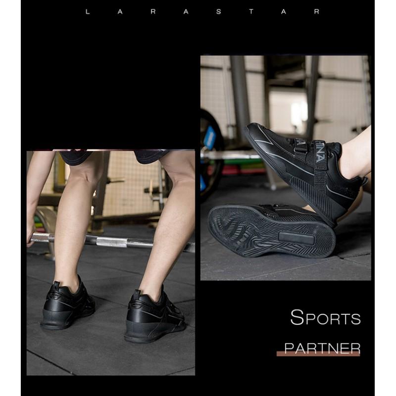Mens Weightlifting Shoes Low-Cut Squat Training With Hook Loop Gym Fitness Indoor Workout