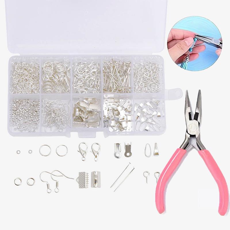 Jewelry Making Starter Kit Earrings Necklace Findings DIY Beads Plier Tools Set Jewelry Repair Tools Set Jewelry Accessories