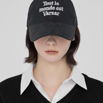 VARZAR TMV Lettering Baseballkappe [Gewaschenes Schwarz]