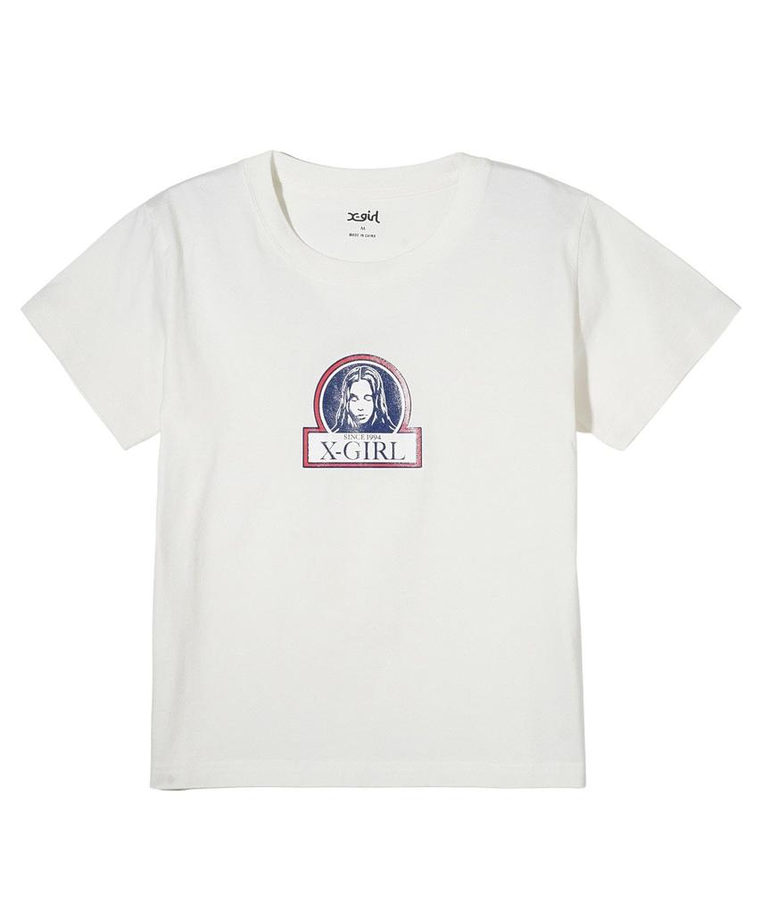 Casual FRAMED FACE BABY TEE WHITE X-girl S/S