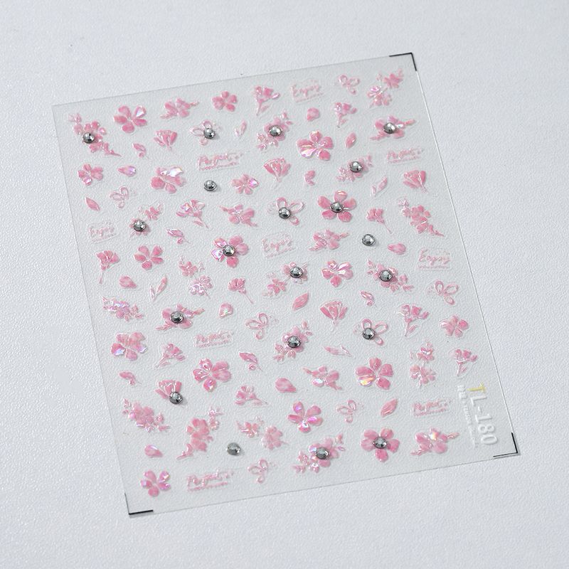 

Season Spot Drill Glass Broken Pink Blue Small Flower Nail Sticker Waterproof Nail Sticker Decorative Jewelry Tl180 182 TL180 (point drill Broken Glass)
