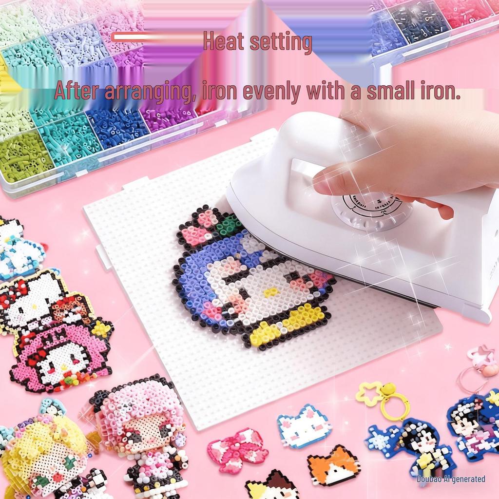 Pin Dou Dou 3D Fusion DIY Kit: Complete Set with Tools & Ironing Paper, COCO Pin Dou Design, Black/White Supplement Included