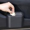 Car Trash Can with Lid, Vehicle Dustbin Garbage Organizer Holder with One Roll Bag, Mini Leakproof Storage Bin for Auto, SUV, Office