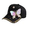 Heavy industry cap women's summer new butterfly baseball cap trendy fashion versatile sequined outdoor sun hat